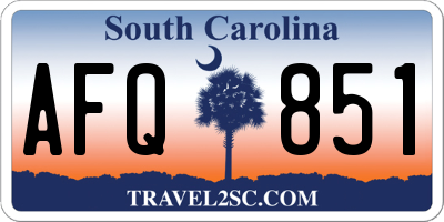 SC license plate AFQ851
