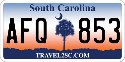 SC license plate AFQ853