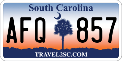 SC license plate AFQ857
