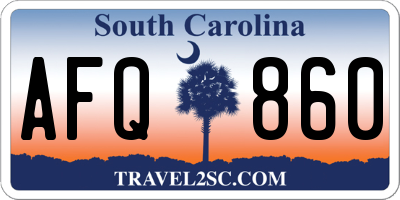 SC license plate AFQ860