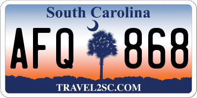SC license plate AFQ868