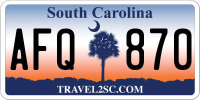 SC license plate AFQ870