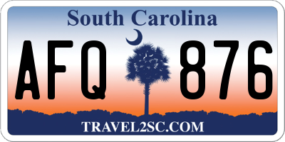 SC license plate AFQ876