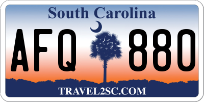SC license plate AFQ880