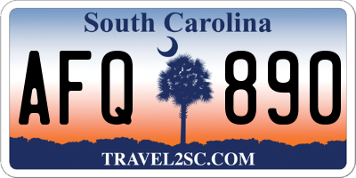 SC license plate AFQ890