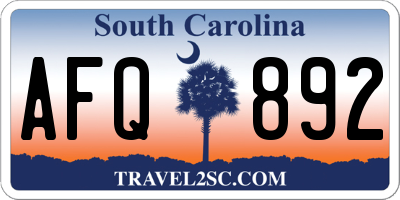 SC license plate AFQ892