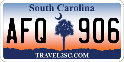 SC license plate AFQ906