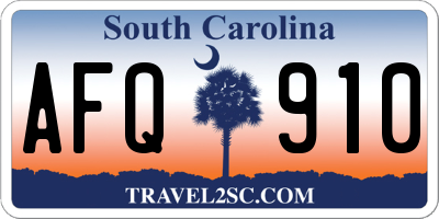 SC license plate AFQ910