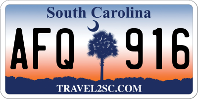 SC license plate AFQ916