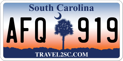SC license plate AFQ919
