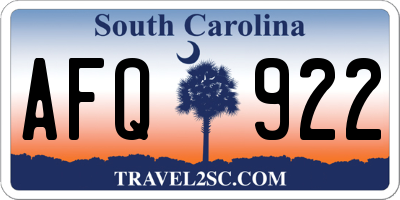 SC license plate AFQ922