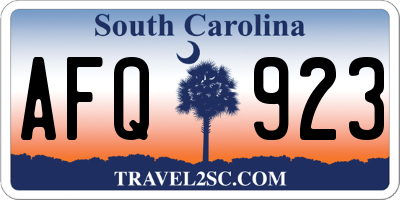 SC license plate AFQ923