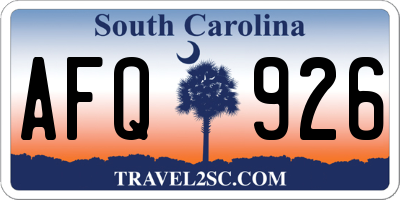 SC license plate AFQ926