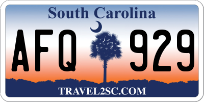 SC license plate AFQ929
