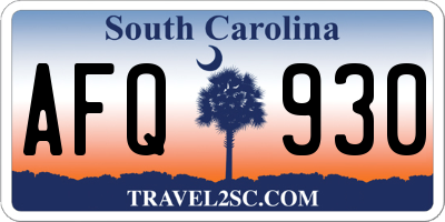 SC license plate AFQ930