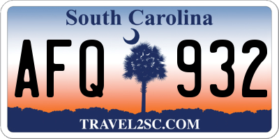 SC license plate AFQ932