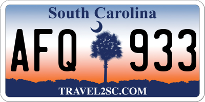 SC license plate AFQ933