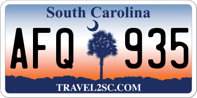 SC license plate AFQ935