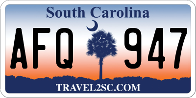 SC license plate AFQ947