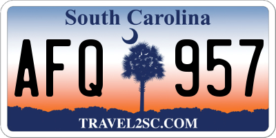 SC license plate AFQ957