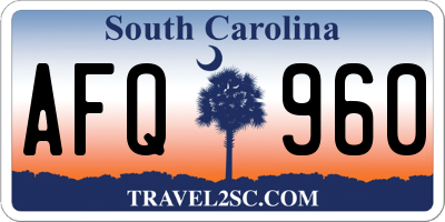 SC license plate AFQ960