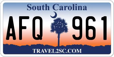 SC license plate AFQ961