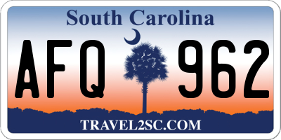 SC license plate AFQ962
