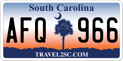 SC license plate AFQ966