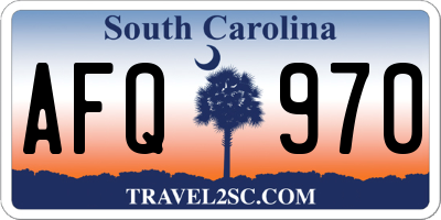 SC license plate AFQ970