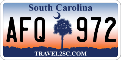 SC license plate AFQ972