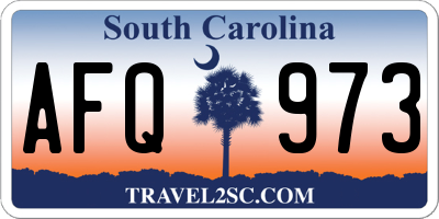 SC license plate AFQ973