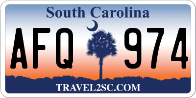 SC license plate AFQ974