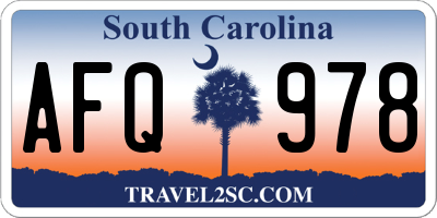 SC license plate AFQ978