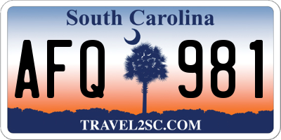 SC license plate AFQ981