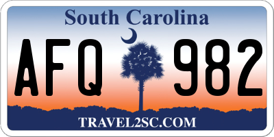 SC license plate AFQ982