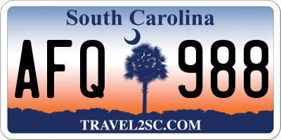 SC license plate AFQ988