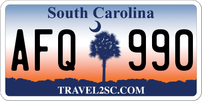 SC license plate AFQ990