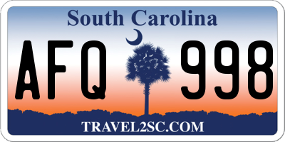 SC license plate AFQ998