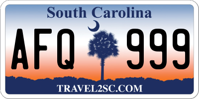 SC license plate AFQ999