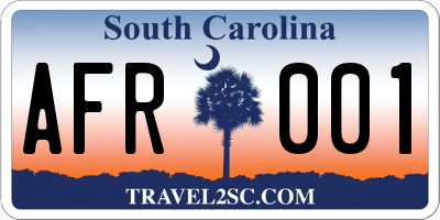 SC license plate AFR001