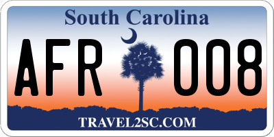 SC license plate AFR008