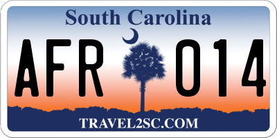 SC license plate AFR014