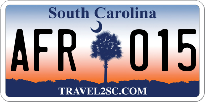 SC license plate AFR015