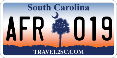 SC license plate AFR019
