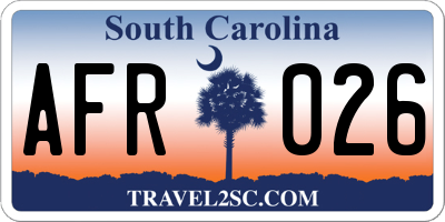 SC license plate AFR026