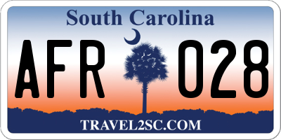 SC license plate AFR028