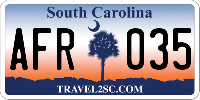 SC license plate AFR035