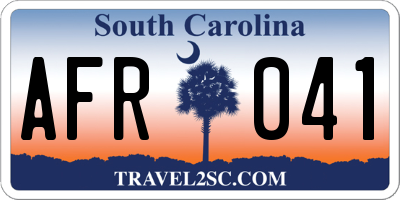 SC license plate AFR041