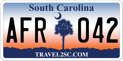 SC license plate AFR042