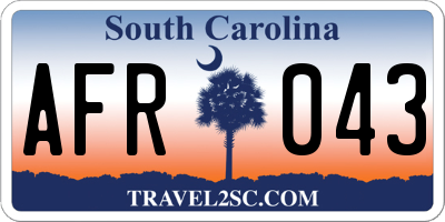 SC license plate AFR043